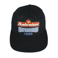 Budweiser - Black Spell-Out Snap Back Hat 1999 OSFA Vintage Retro