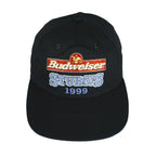 Budweiser - Black Spell-Out Snap Back Hat 1999 OSFA Vintage Retro