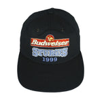 Budweiser - Black Spell-Out Snap Back Hat 1999 OSFA Vintage Retro
