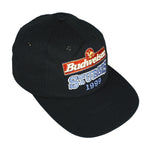 Budweiser - Black Spell-Out Snap Back Hat 1999 OSFA Vintage Retro