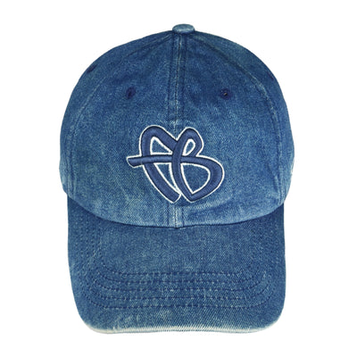 Fubu - Blue Spell-Out Big Logo Strapback Hat 1990s OSFA