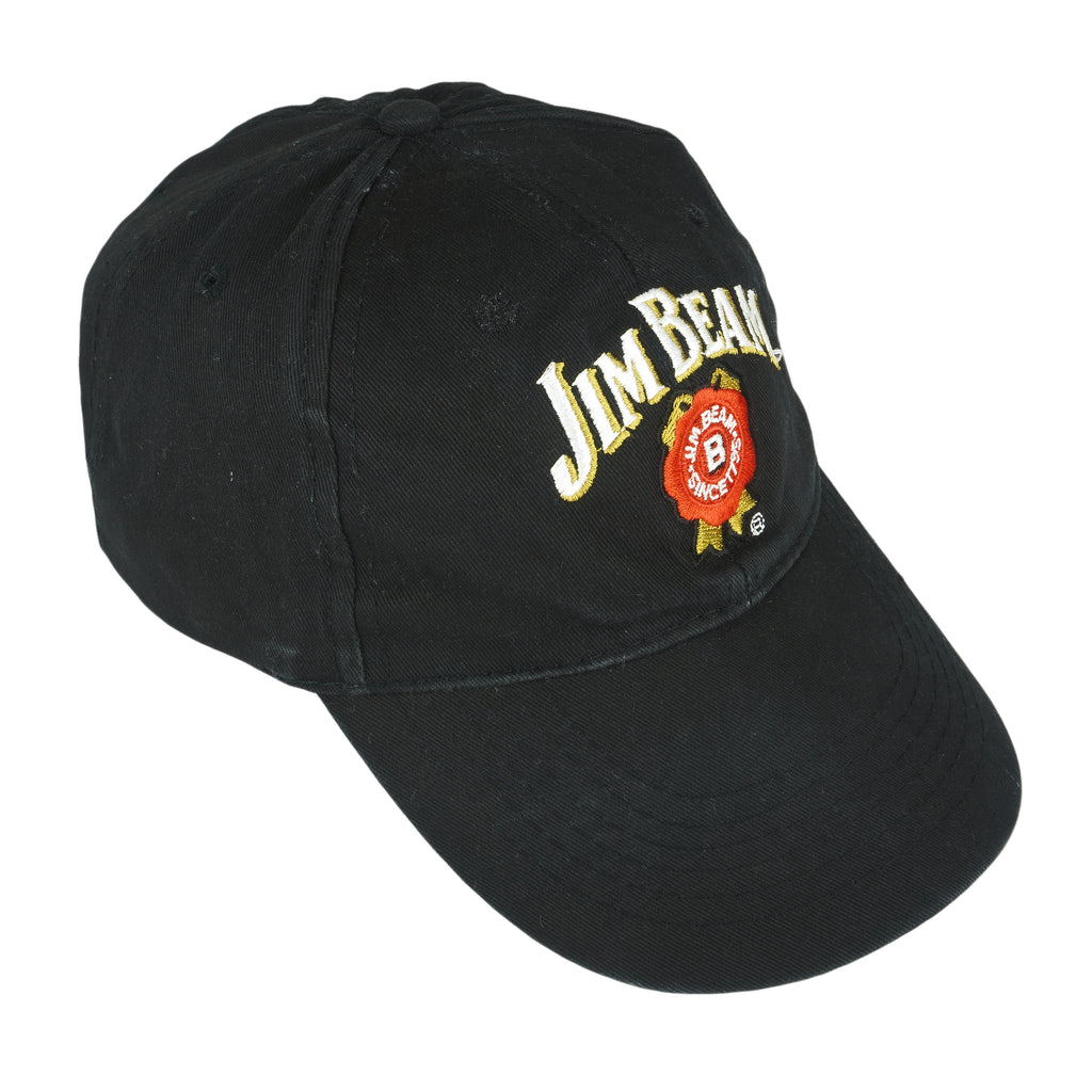 Vintage - Black Jim Beam Spell-Out Adjustable Hat 1990s OSFA Vintage Retro