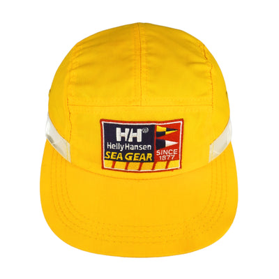 Helly Hansen - Sea Gear Yellow Spell-Out Strapback Hat 1990s OSFA