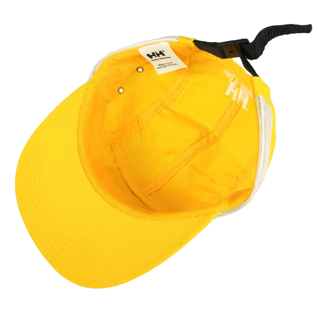 Helly Hansen - Yellow Spell-Out Strap Back Hat 1990s OSFA Vintage Retro