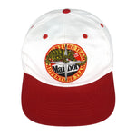 Marlboro (Habitat Industries) - White Embroidered Big Logo Snap Back Hat 1990s OSFA Vintage Retro