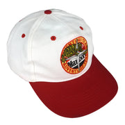Marlboro (Habitat Industries) - White Embroidered Big Logo Snap Back Hat 1990s OSFA Vintage Retro