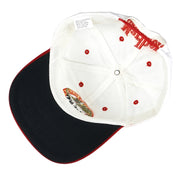 Marlboro (Habitat Industries) - White Embroidered Big Logo Snap Back Hat 1990s OSFA Vintage Retro