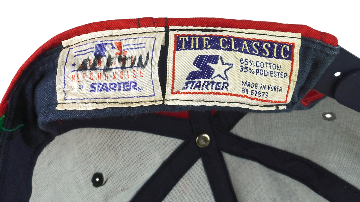 Starter - Atlanta Braves Spell-Out Snap Back Hat 1990s OSFA Vintage Retro Baseball