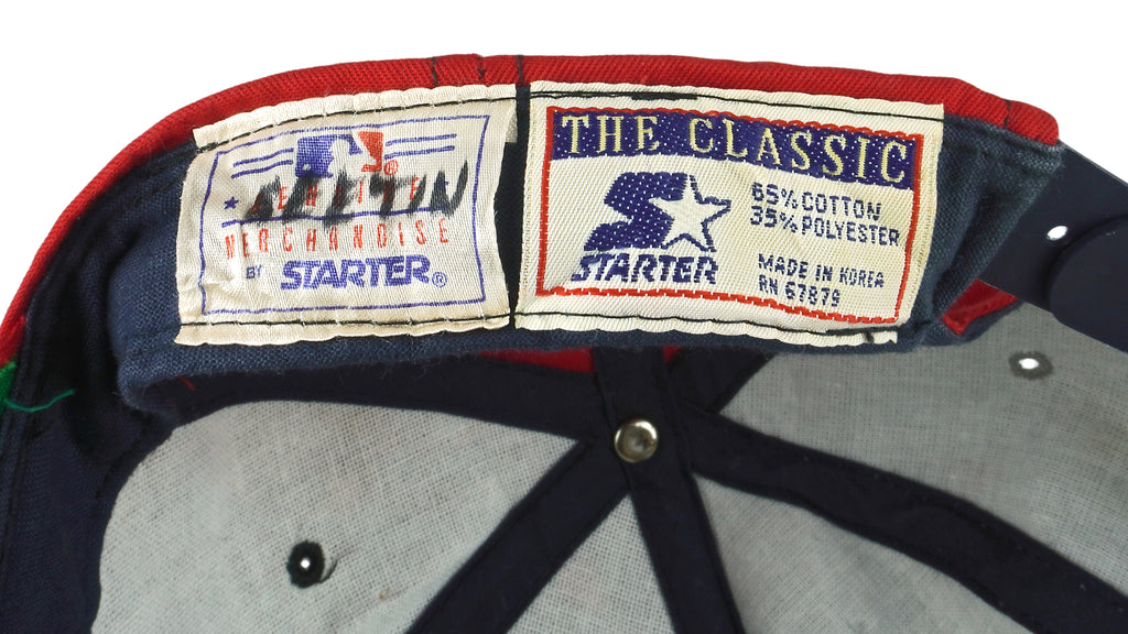 Starter - Atlanta Braves Spell-Out Snap Back Hat 1990s OSFA Vintage Retro Baseball