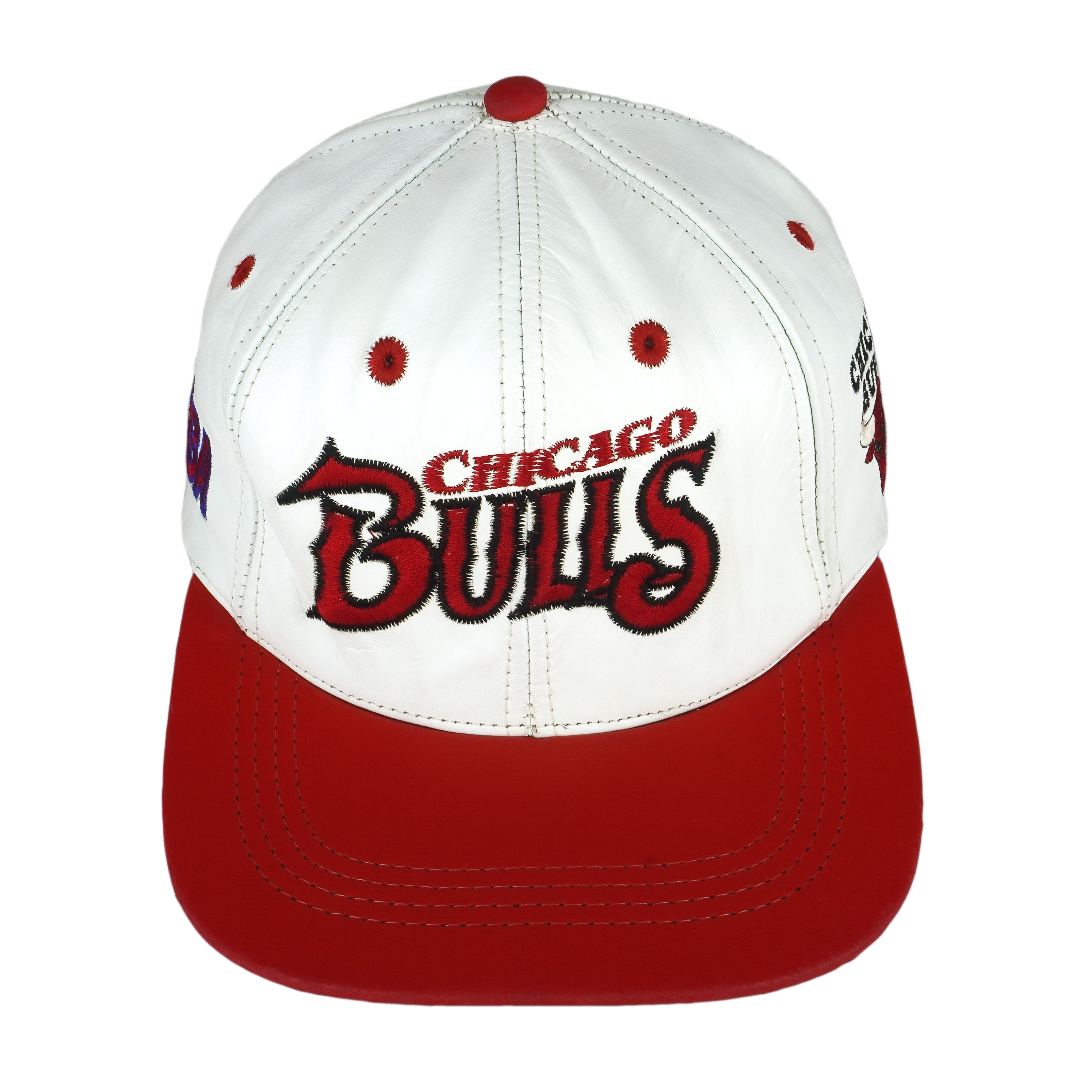 Chicago Bulls 1998 NBA Champions J.H. Design Vintage Leather Stapback Cap  Hat