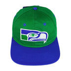 NFL (Game Day) - Seattle Seahawks Embroidered Snap Back Hat 1990s OSFA Vintage Retro Football