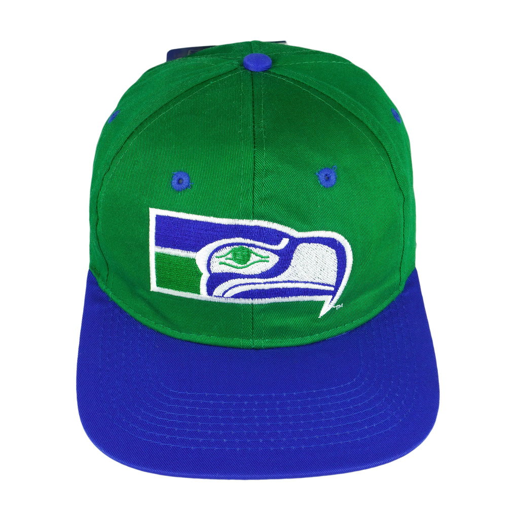 NFL (Game Day) - Seattle Seahawks Embroidered Snap Back Hat 1990s OSFA Vintage Retro Football