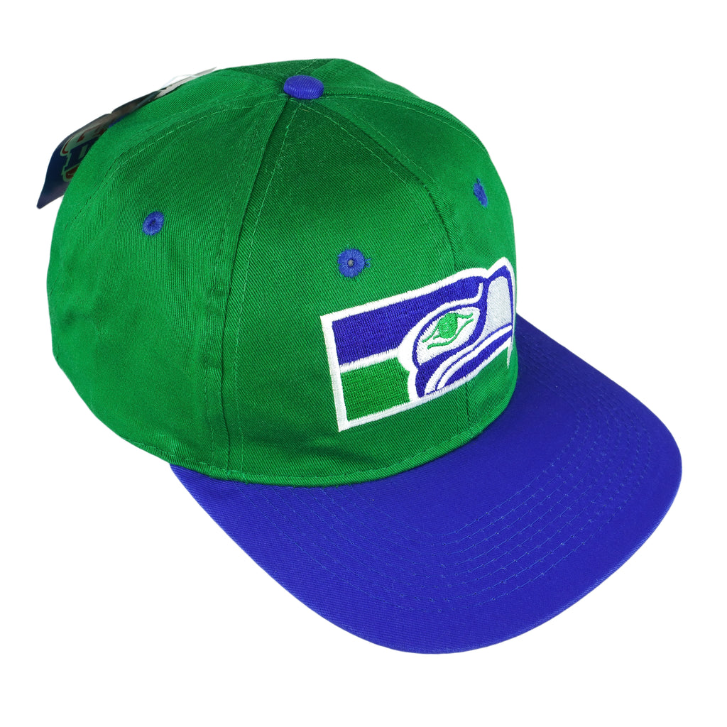 NFL (Game Day) - Seattle Seahawks Embroidered Snap Back Hat 1990s OSFA Vintage Retro Football