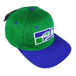 NFL (Game Day) - Seattle Seahawks Embroidered Snap Back Hat 1990s OSFA Vintage Retro Football