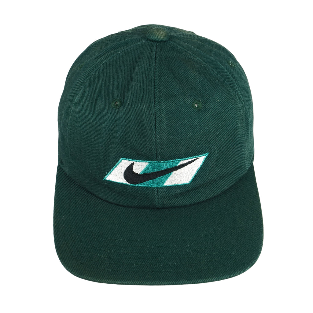 Nike - Green Just Do It Spell-Out Snap Back Hat 1990s OSFA Vintage Retro