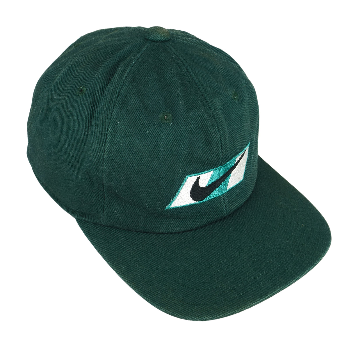 Nike - Green Just Do It Spell-Out Snap Back Hat 1990s OSFA Vintage Retro