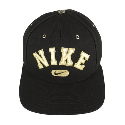 Nike - Black Spell-Out Snapback Hat 1990s OSFA