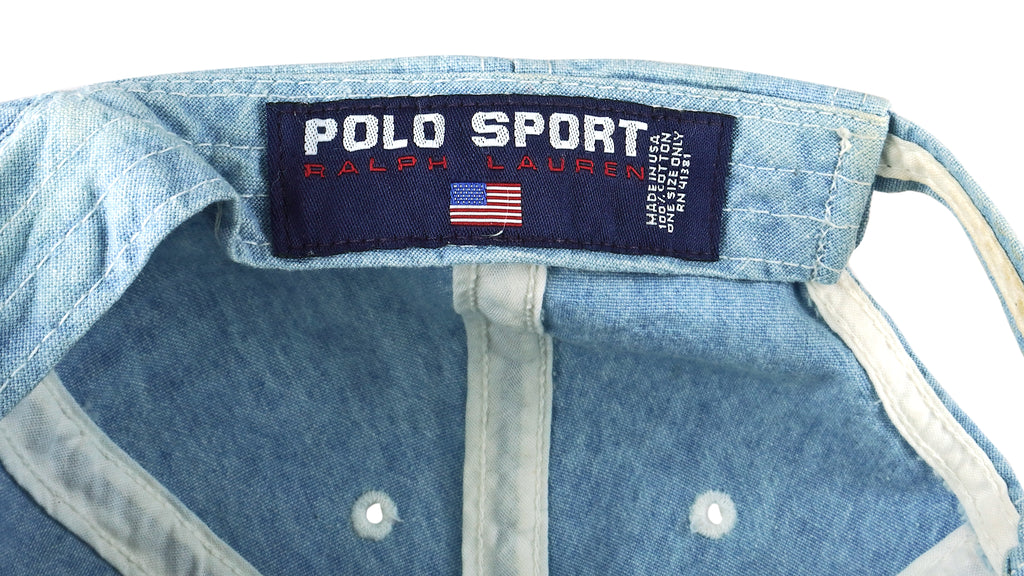 Ralph Lauren (Polo) - Blue Spell-Out Strap Back Hat 1990s OSFA Vintage Retro
