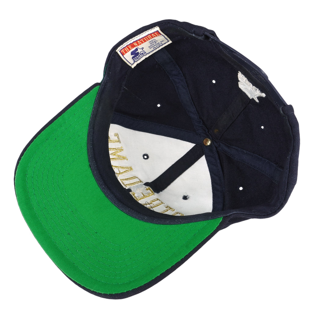 Starter - Notre Dame Fighting Irish Spell-Out Snap Back Hat 1990s OSFA Vintage Retro Football College