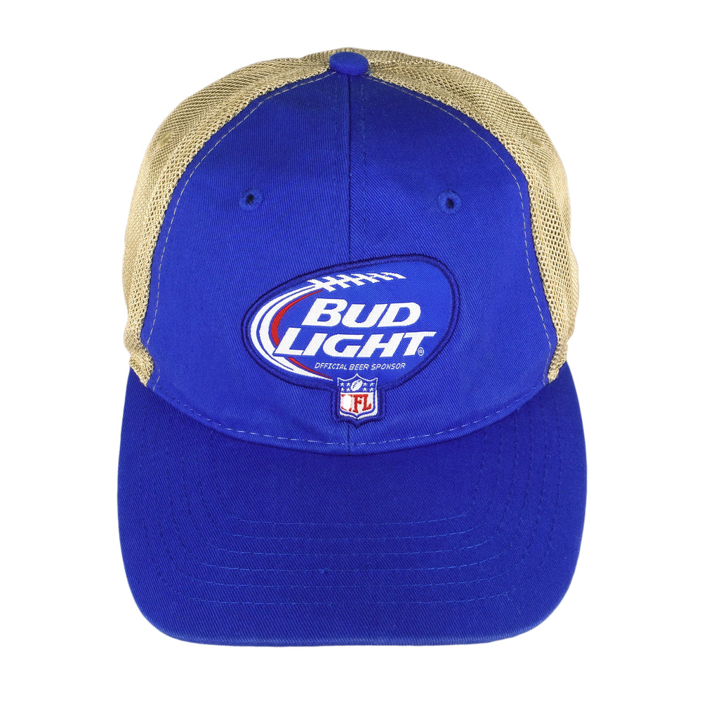 Budweiser - Blue Mesh Spell-Out Snap Back Hat 1990s OSFA Vintage Retro