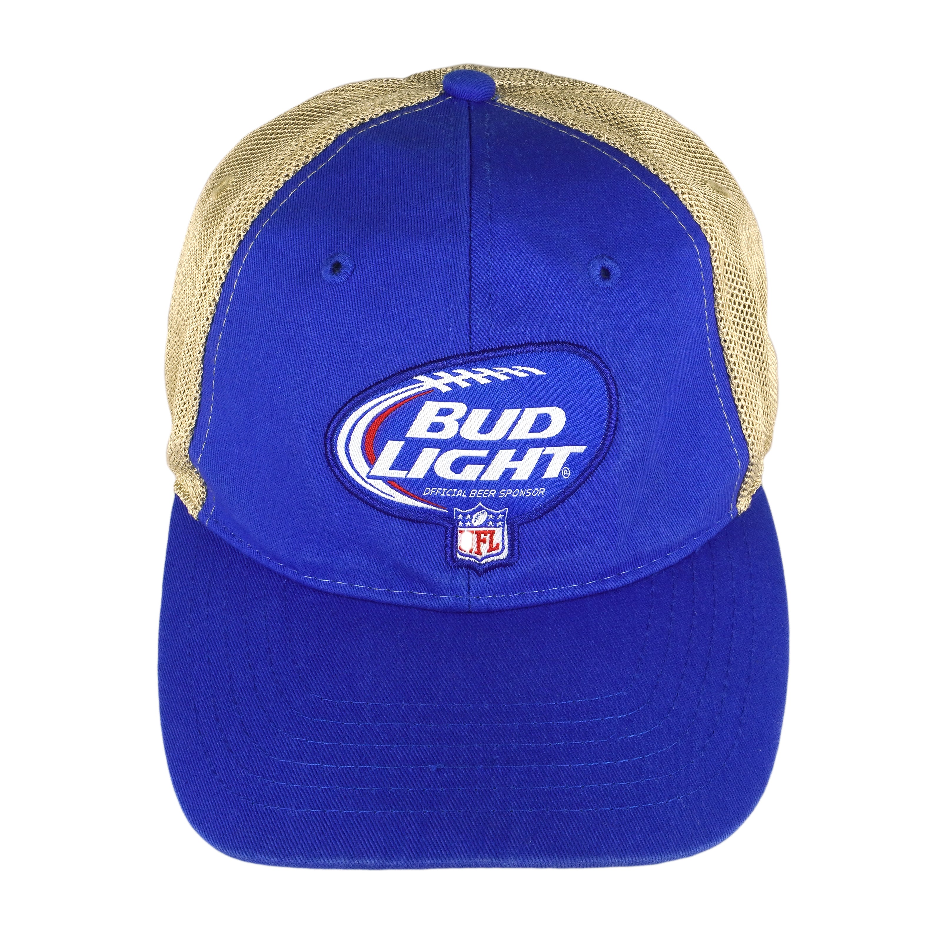 Budweiser - Blue Mesh Spell-Out Snap Back Hat 1990s OSFA Vintage Retro
