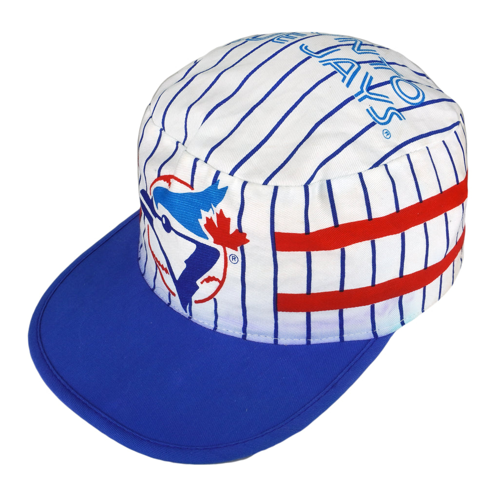 MLB - Toronto Blue Jays Pinstripe Painter Pillbox Hat 1990s OSFA Vintage Retro Baseball