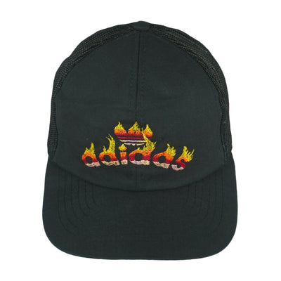 Adidas - Black Big Spell-Out Mesh Snapback Hat 1990s OSFA