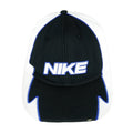 Nike - Black & White Big Spell-Out Mesh Strap Back Hat 1990s OSFA Vintage Retro