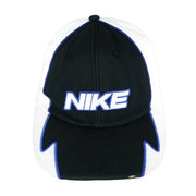 Nike - Black & White Big Spell-Out Mesh Strap Back Hat 1990s OSFA Vintage Retro