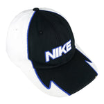Nike - Black & White Big Spell-Out Mesh Strap Back Hat 1990s OSFA Vintage Retro