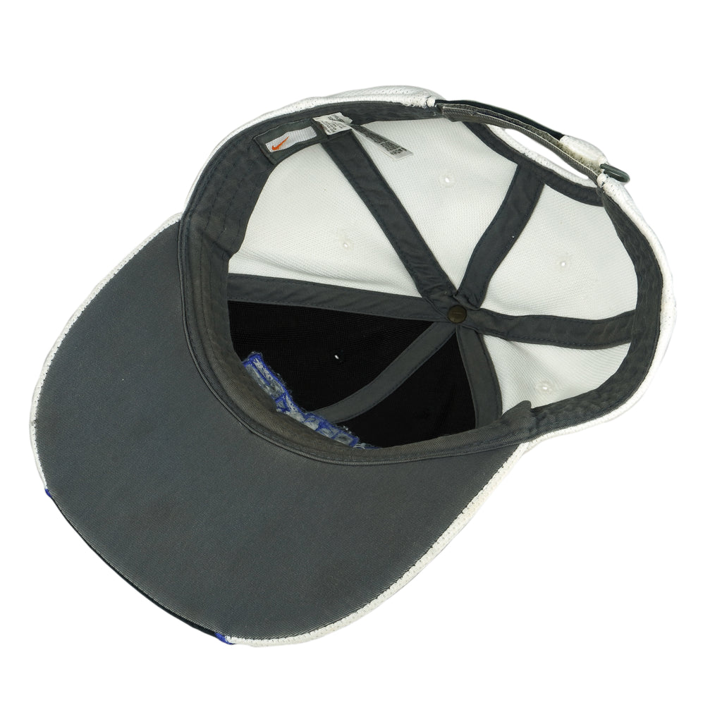 Nike - Black & White Big Spell-Out Mesh Strap Back Hat 1990s OSFA Vintage Retro