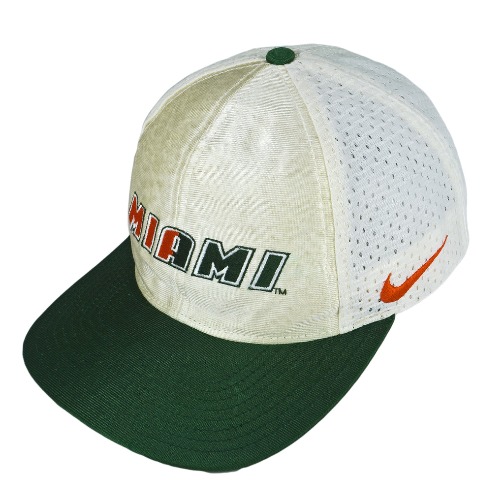 Nike - Miami Hurricanes Spell-Out Mesh Strap Back Hat 1990s OSFA Vintage Retro Football College