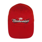 Budweiser - Red Spell-Out Mesh Snap Back Hat 1990s OSFA Vintage Retro 