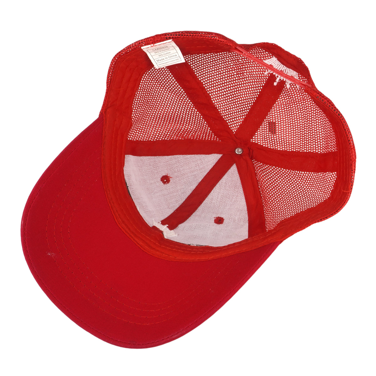 Budweiser - Red Spell-Out Mesh Snap Back Hat 1990s OSFA Vintage Retro 