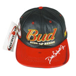 NASCAR (Modern Headwear) - Dale Earnhardt Jr. #8 - Budweiser Leather Strap Back Hat 1990s OSFA Vintage Retro