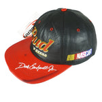 NASCAR (Modern Headwear) - Dale Earnhardt Jr. #8 - Budweiser Leather Strap Back Hat 1990s OSFA Vintage Retro