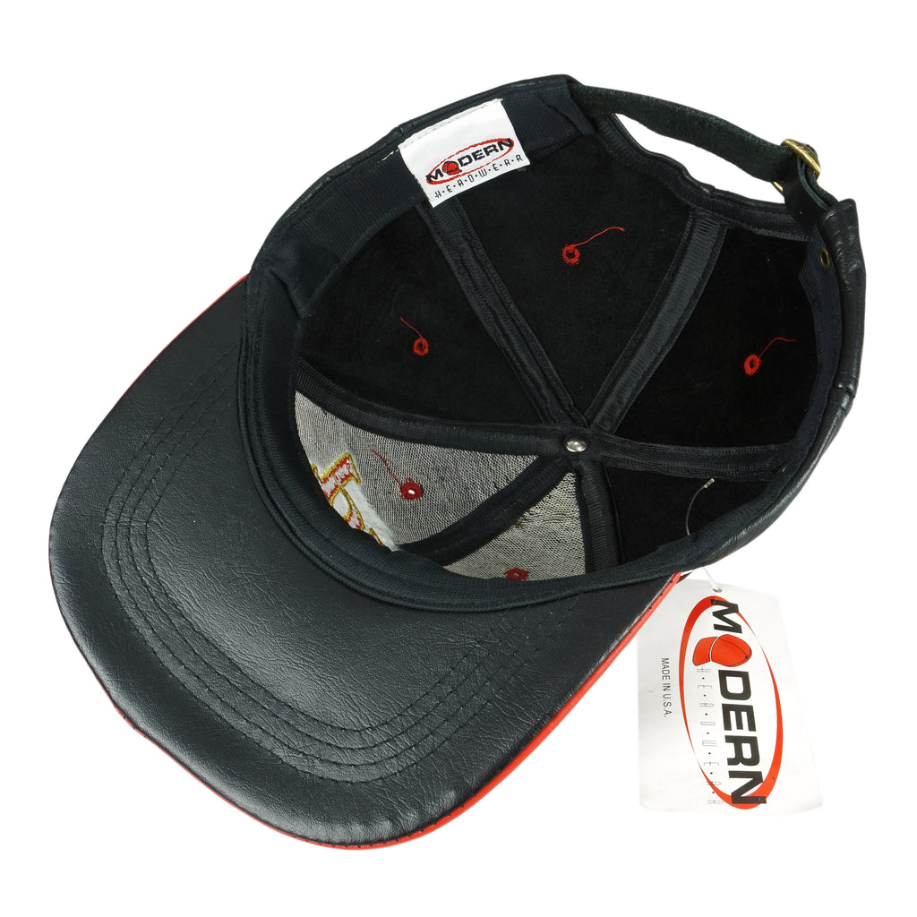 NASCAR (Modern Headwear) - Dale Earnhardt Jr. #8 - Budweiser Leather Strap Back Hat 1990s OSFA Vintage Retro