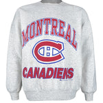 NHL (Bulletin Athletic) - Montreal Canadiens Crew Neck Sweatshirt 1990s Large Vintage  Retro Hockey