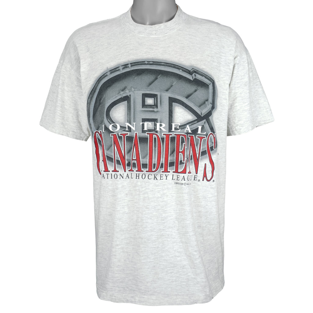 NHL (Competitors) - Montreal Canadiens Spell-Out T-Shirt 1990s Large Vintage Retro Hockey