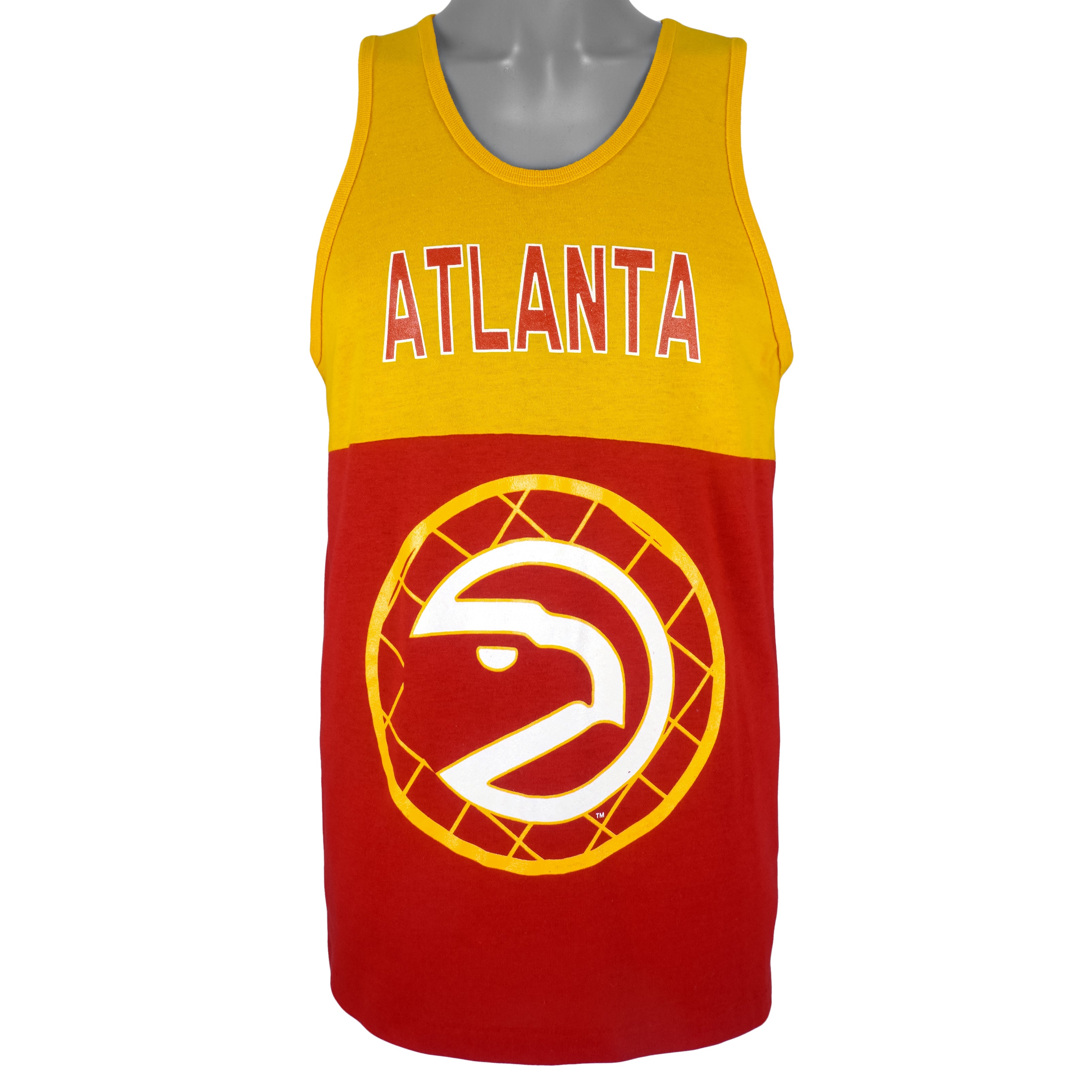NBA (Garan Inc.) - Atlanta Hawks Spell-Out T-Shirt 1990s Large Vintage Retro Basketball