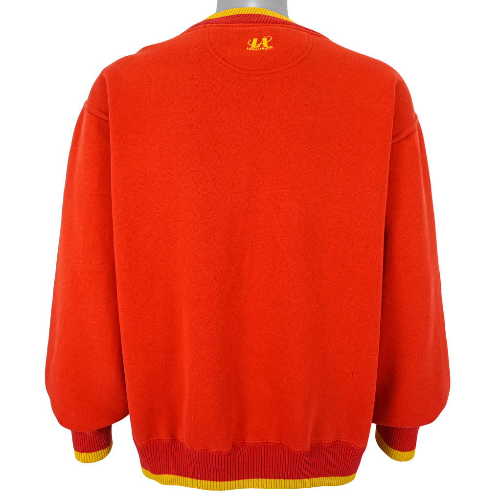 NBA (Logo Athletic) - Atlanta Hawks Embroidered Crew Neck Sweatshirt 1990s X-Large Vintage Retro Basketball