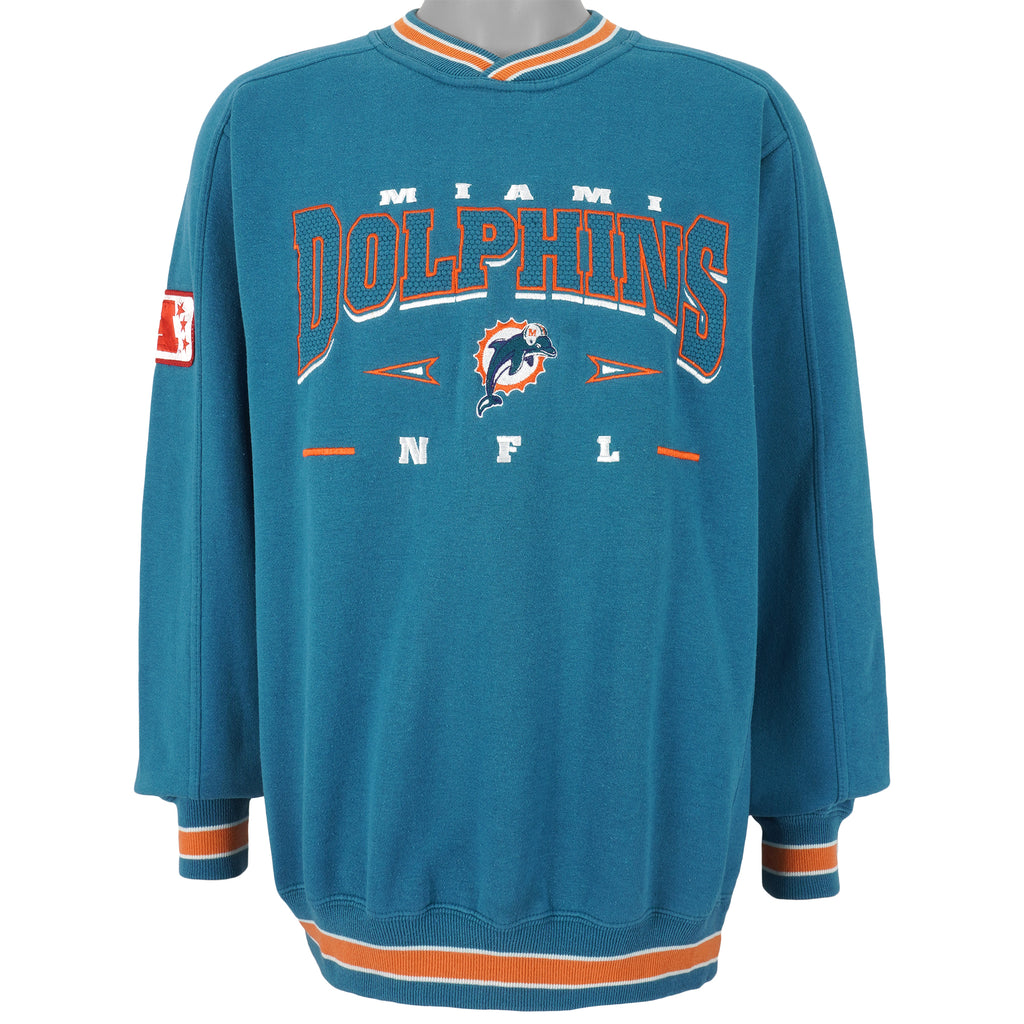 NFL (Lee) - Miami Dolphins Embroidered Sweatshirt 1990s Medium Vintage Retro Football