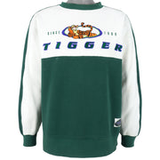Disney - White & Green Tigger Embroidered Crew Neck Sweatshirt 1990s Medium Vintage Retro