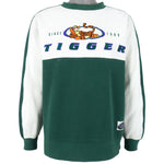 Disney - White & Green Tigger Embroidered Crew Neck Sweatshirt 1990s Medium Vintage Retro