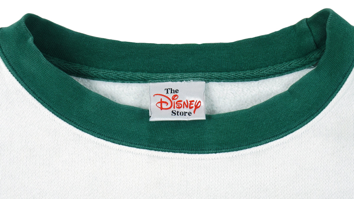 Disney - White & Green Tigger Embroidered Crew Neck Sweatshirt 1990s Medium Vintage Retro