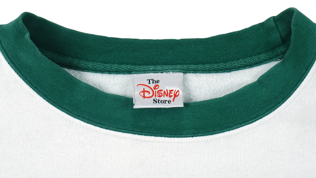 Disney - White & Green Tigger Embroidered Crew Neck Sweatshirt 1990s Medium Vintage Retro