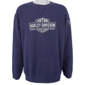 Harley Davidson - Dark Blue Embroidered Spell-Out Sweatshirt 1990s X-Large Vintage Retro