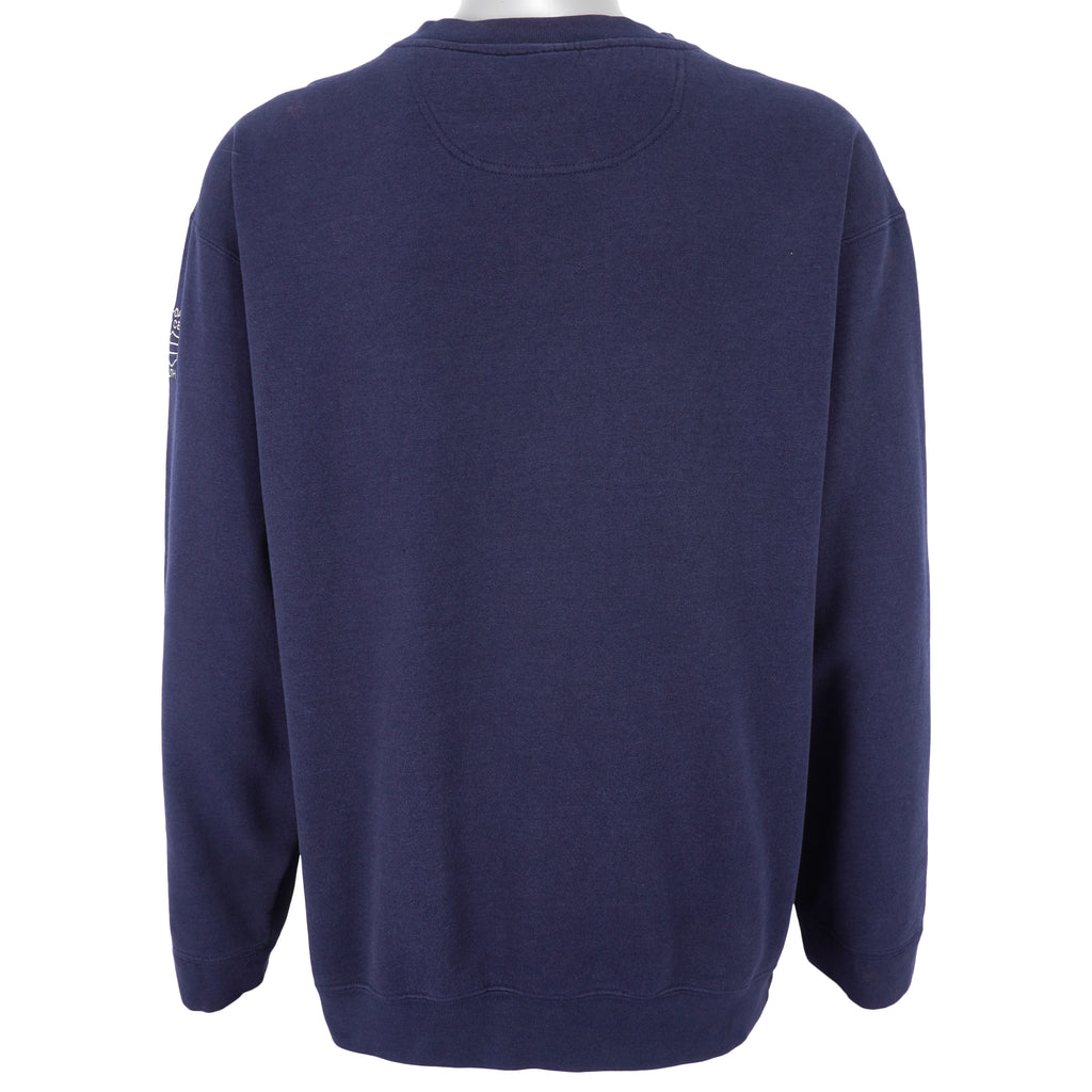 Harley Davidson - Dark Blue Embroidered Spell-Out Sweatshirt 1990s X-Large Vintage Retro