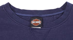 Harley Davidson - Dark Blue Embroidered Spell-Out Sweatshirt 1990s X-Large Vintage Retro