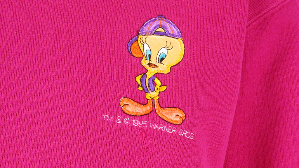 Looney Tunes (Signal Sports) - Tweety Embroidered Crew Neck Sweatshirt 1995 Large Vintage Retro